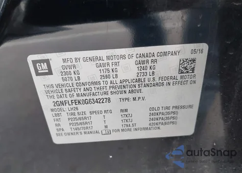 2016 Chevrolet Equinox Lt from USA, damaged, VIN 2GNFLFEK0G6342278